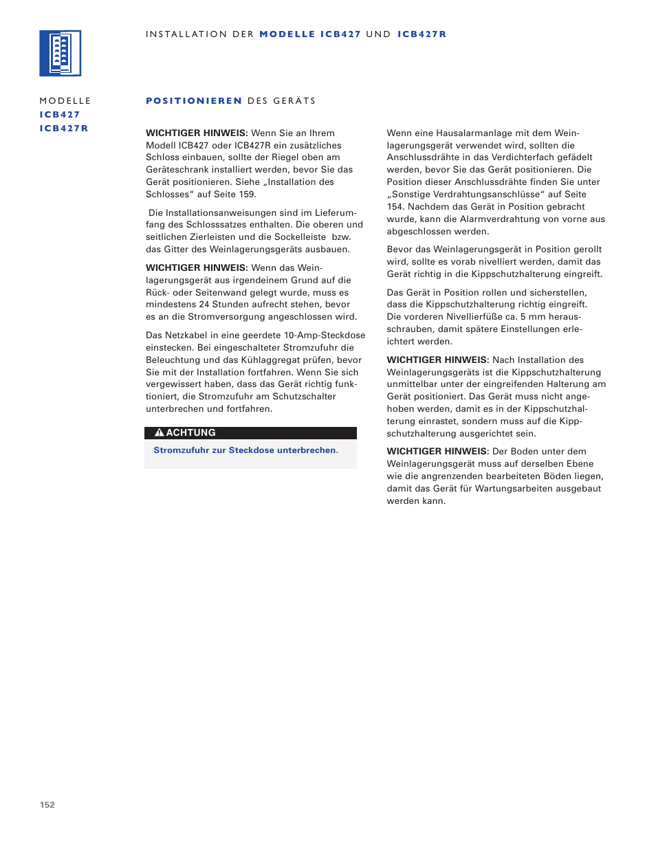 Sub-Zero ICB424 User Manual | Page 152 / 172