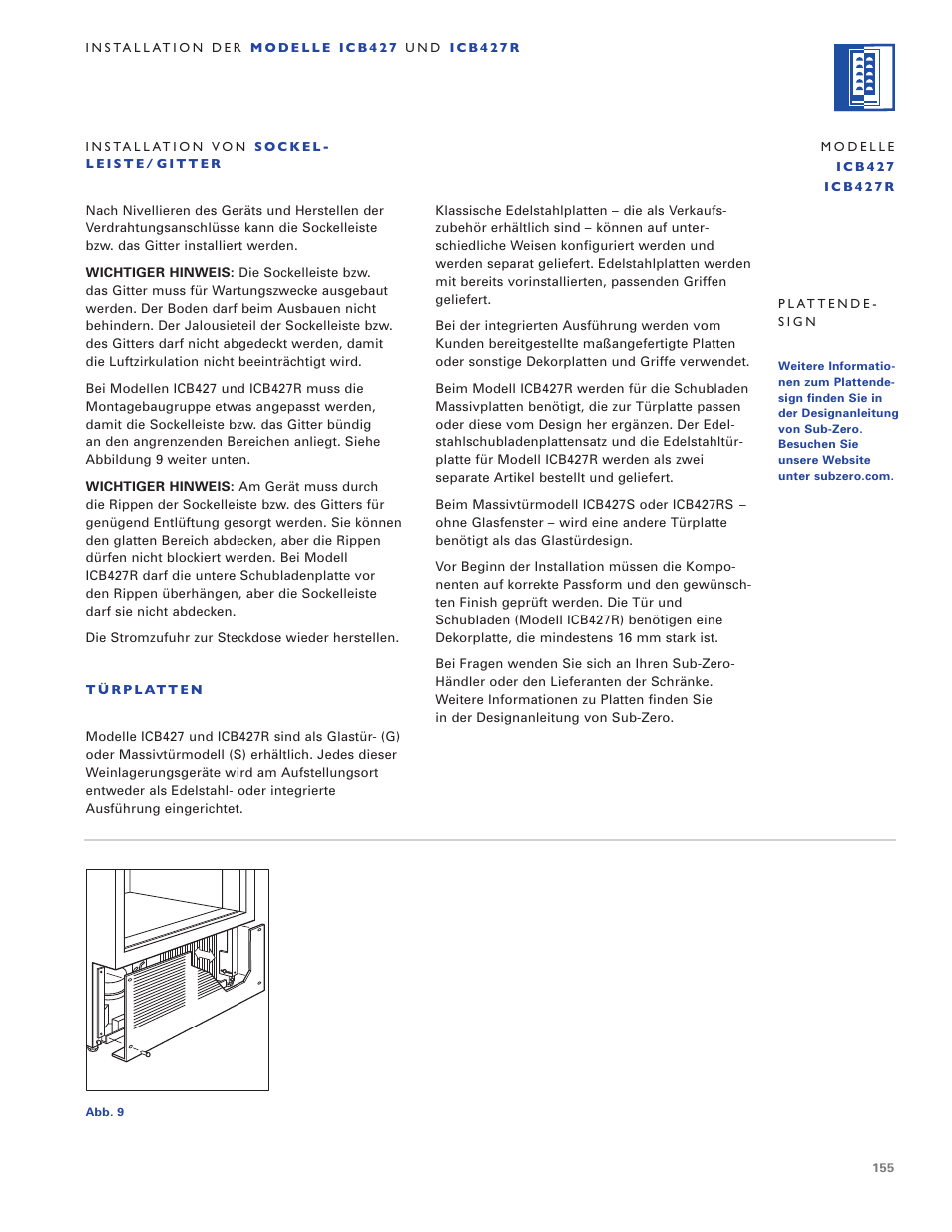 Sub-Zero ICB424 User Manual | Page 155 / 172