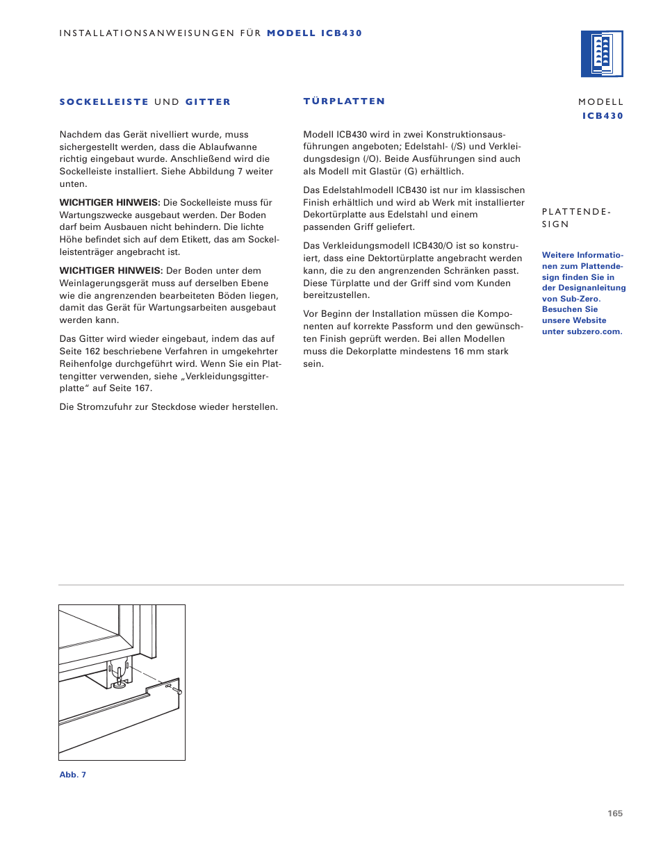 Sub-Zero ICB424 User Manual | Page 165 / 172
