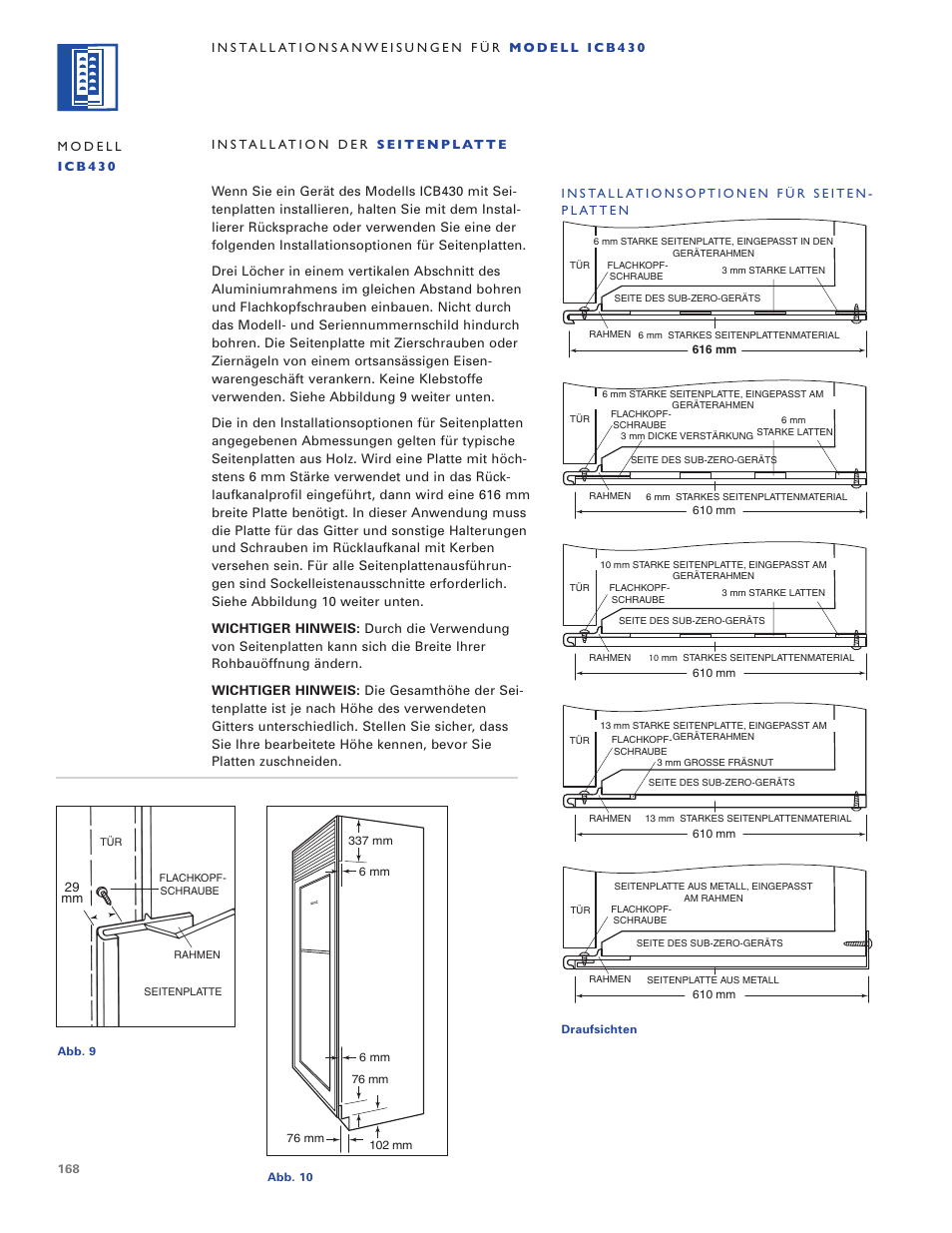 Sub-Zero ICB424 User Manual | Page 168 / 172