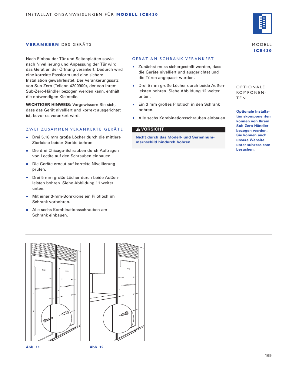 Sub-Zero ICB424 User Manual | Page 169 / 172