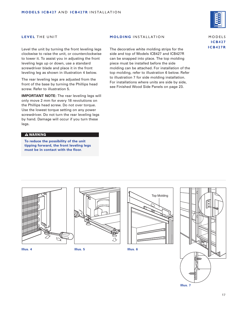 Sub-Zero ICB424 User Manual | Page 17 / 172