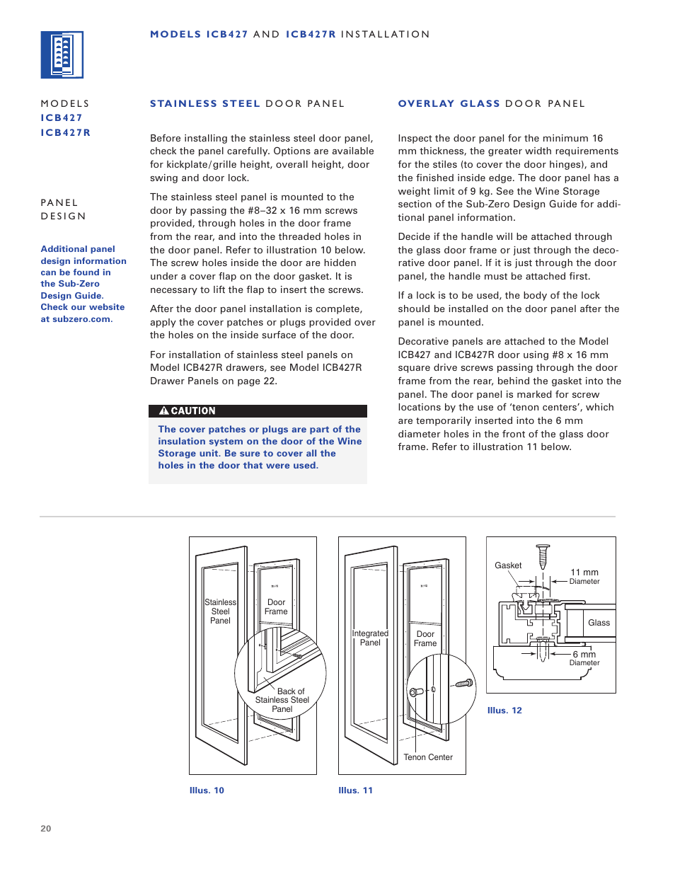 Sub-Zero ICB424 User Manual | Page 20 / 172