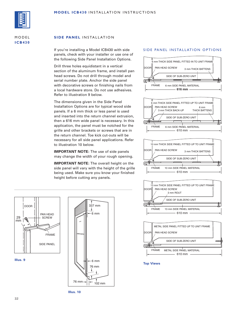 Sub-Zero ICB424 User Manual | Page 32 / 172