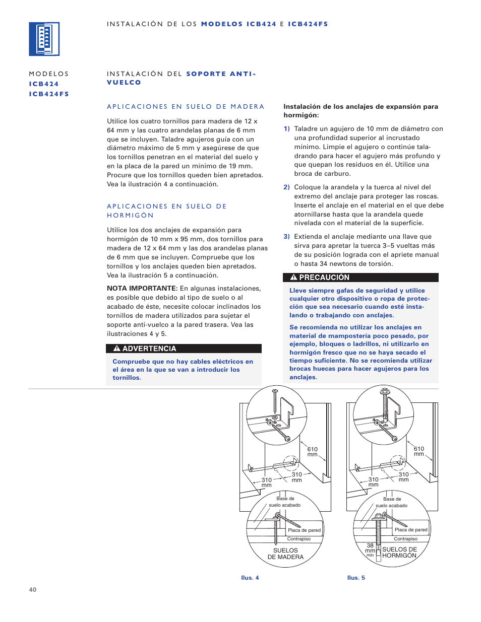 Sub-Zero ICB424 User Manual | Page 40 / 172