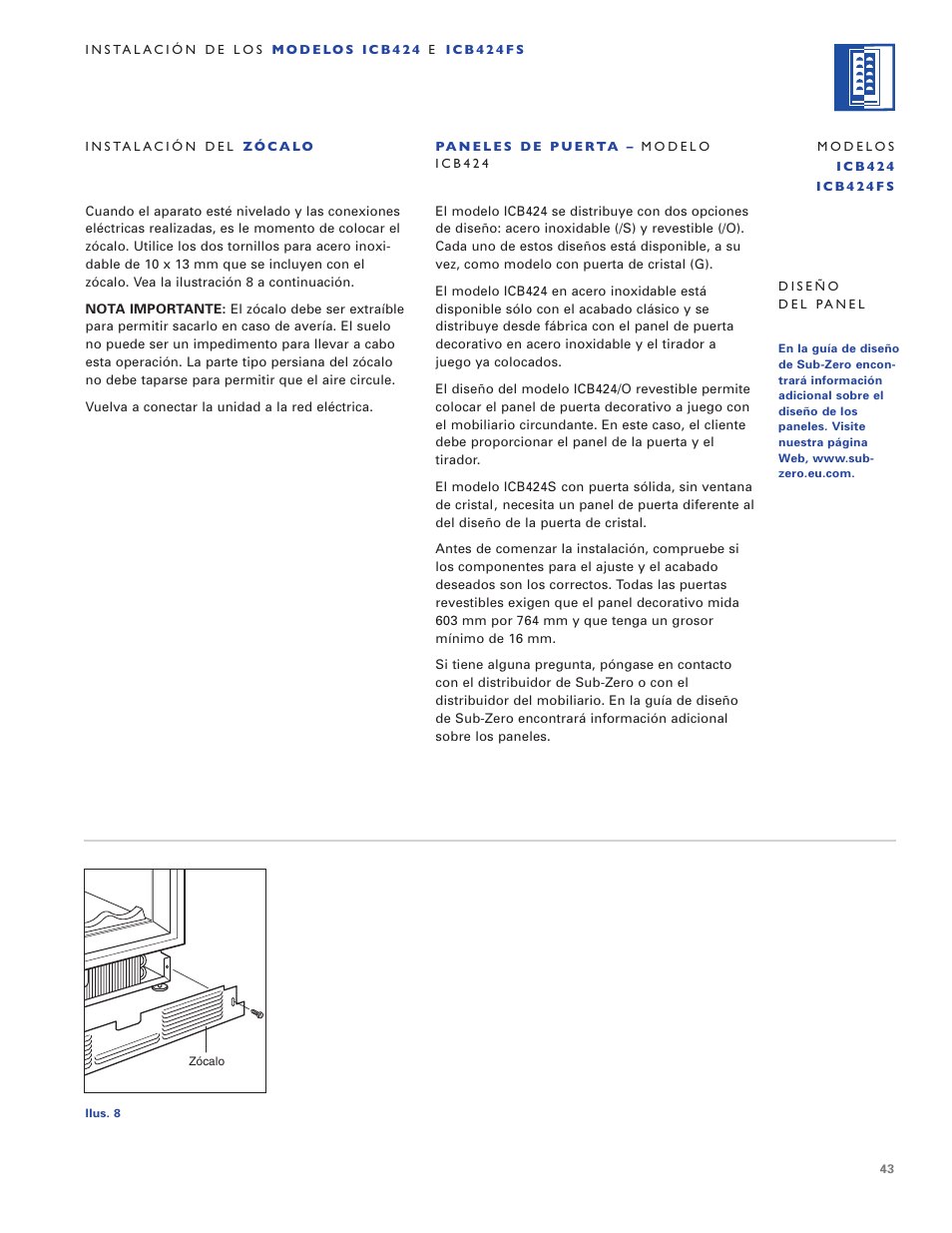 Sub-Zero ICB424 User Manual | Page 43 / 172