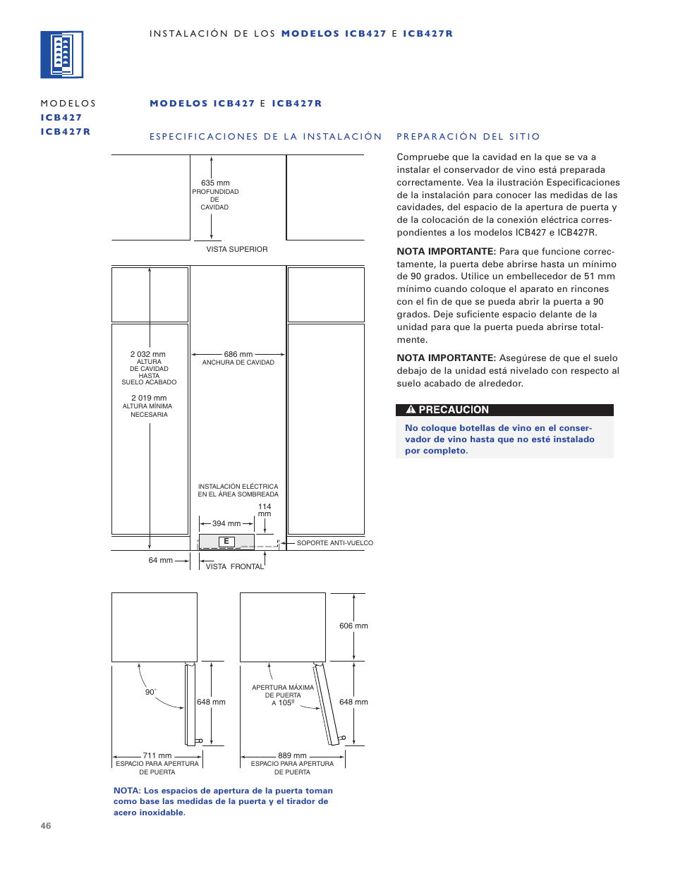 Sub-Zero ICB424 User Manual | Page 46 / 172