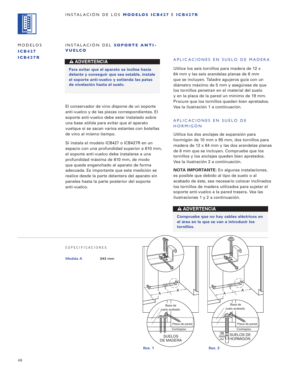 Sub-Zero ICB424 User Manual | Page 48 / 172