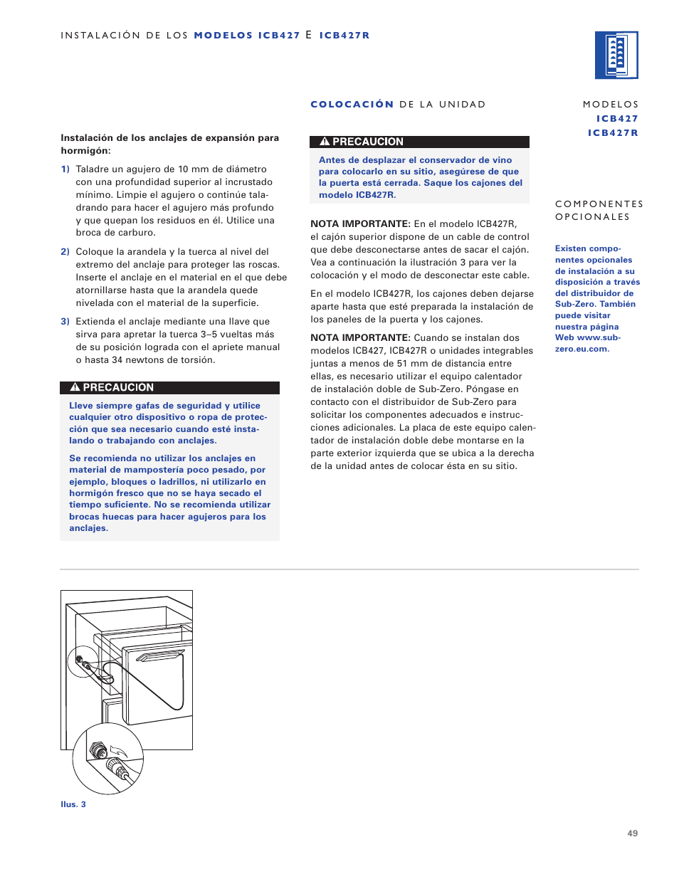 Sub-Zero ICB424 User Manual | Page 49 / 172