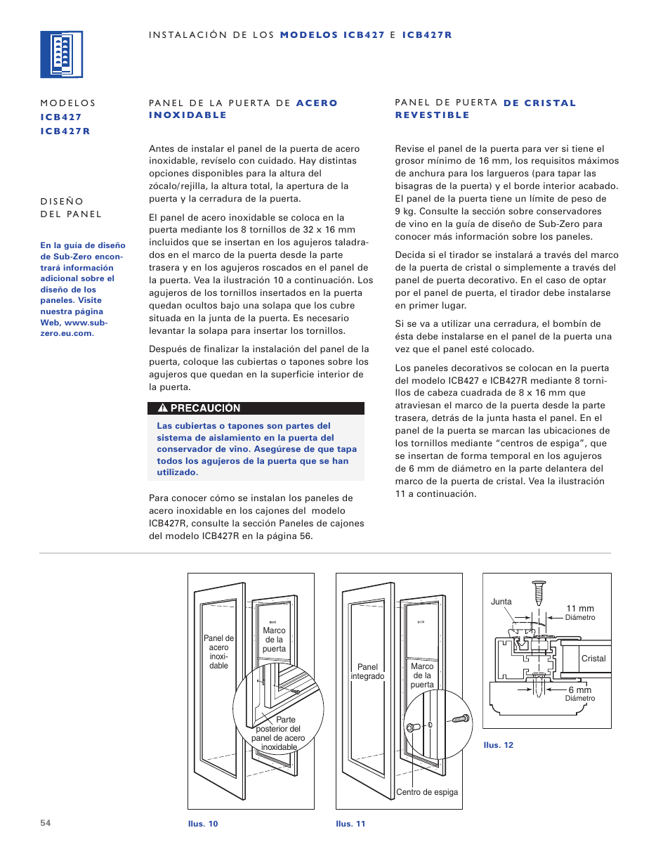 Sub-Zero ICB424 User Manual | Page 54 / 172