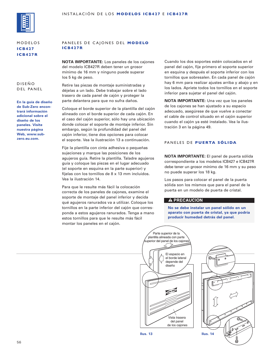 Sub-Zero ICB424 User Manual | Page 56 / 172