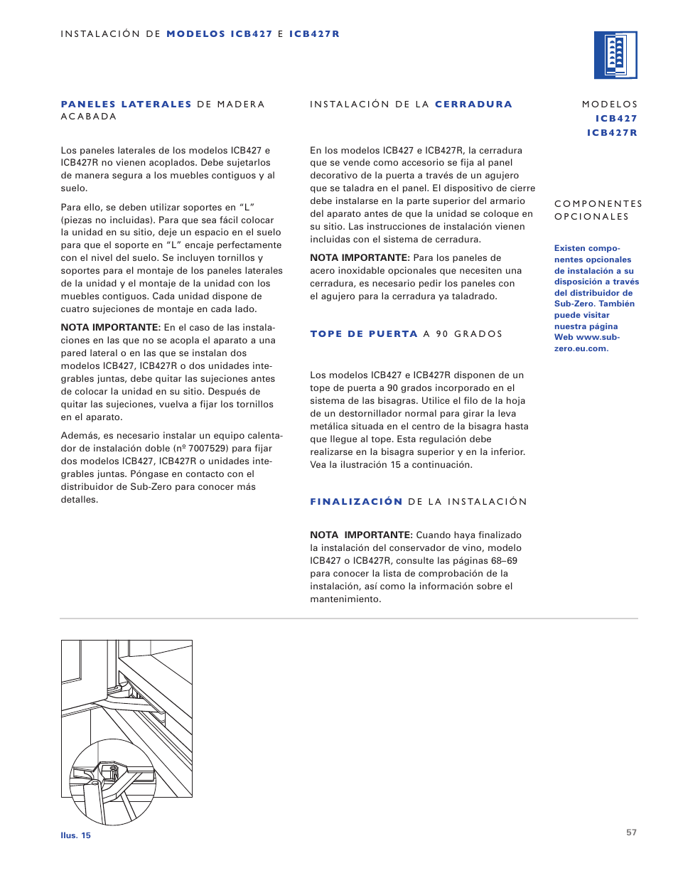Sub-Zero ICB424 User Manual | Page 57 / 172
