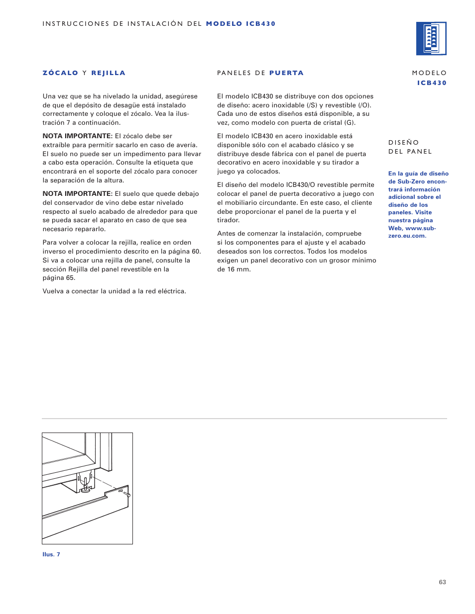 Sub-Zero ICB424 User Manual | Page 63 / 172