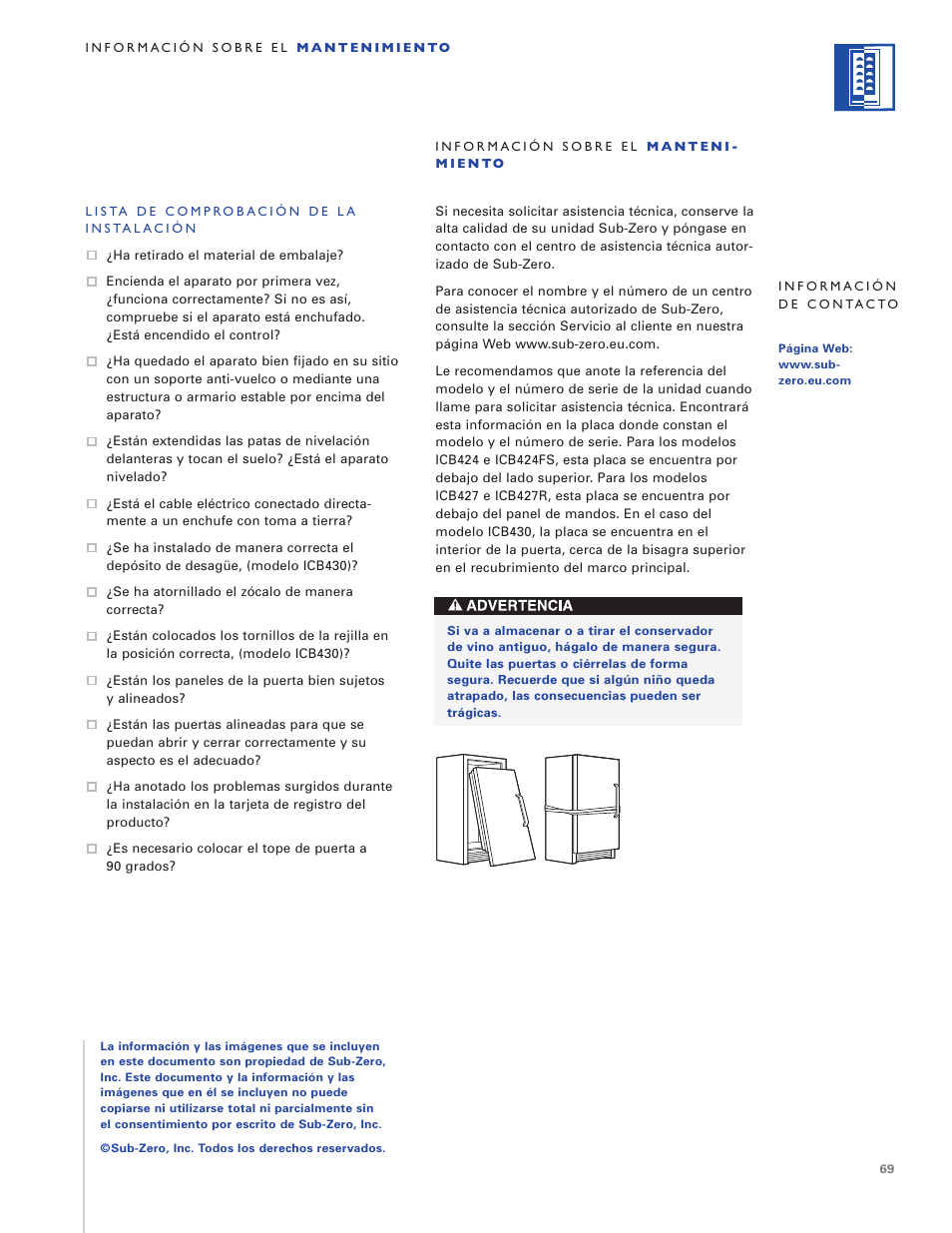 Sub-Zero ICB424 User Manual | Page 69 / 172