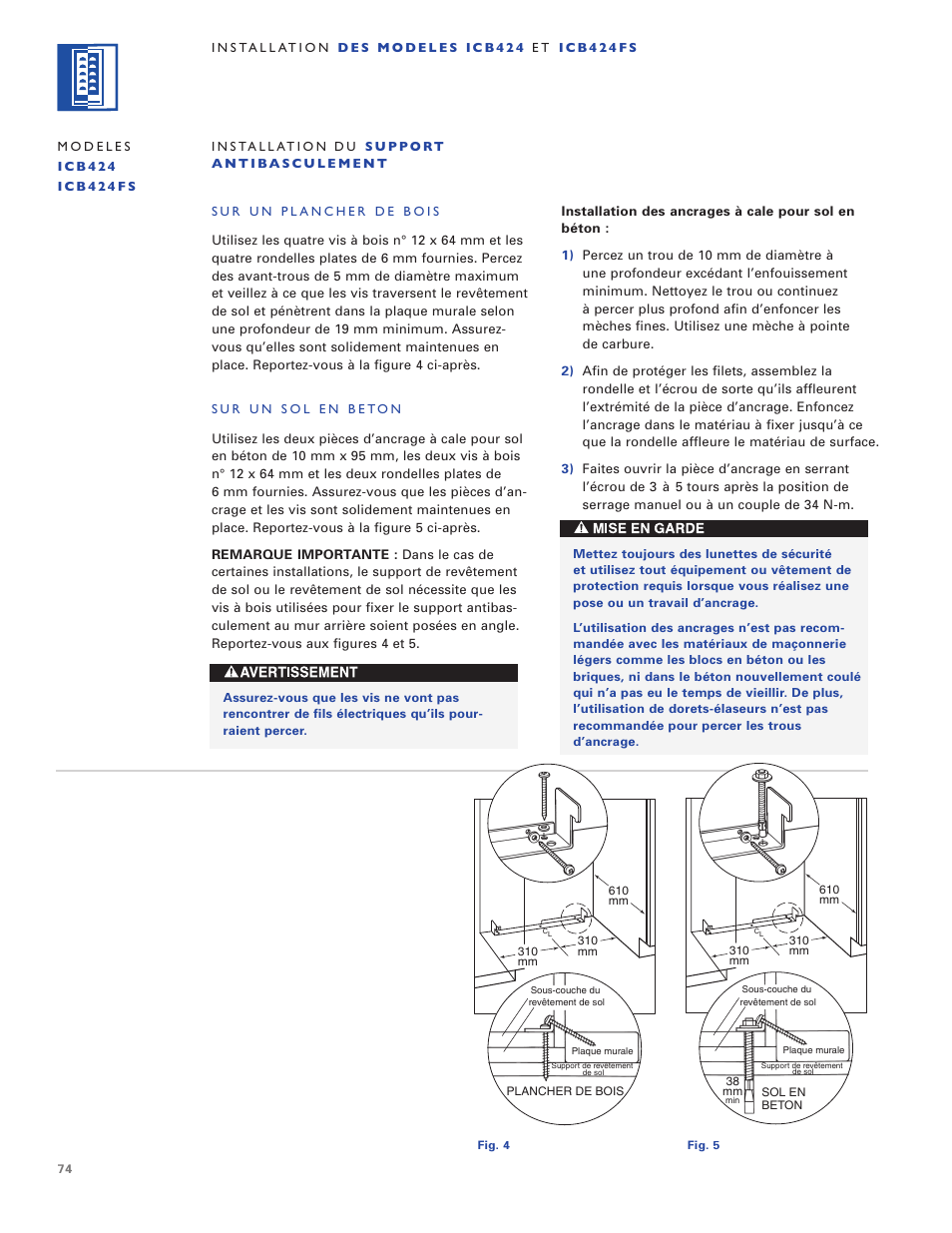 Sub-Zero ICB424 User Manual | Page 74 / 172