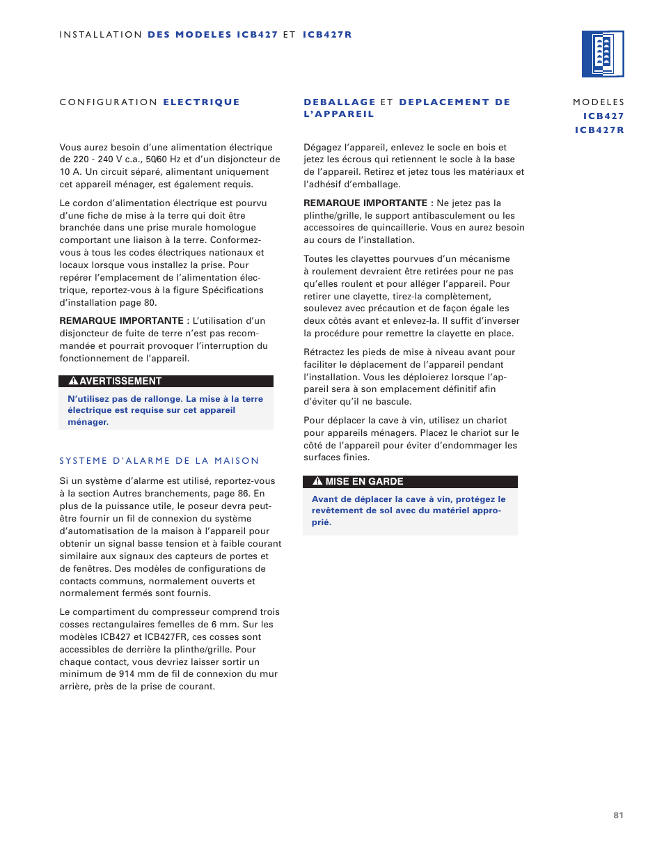 Sub-Zero ICB424 User Manual | Page 81 / 172
