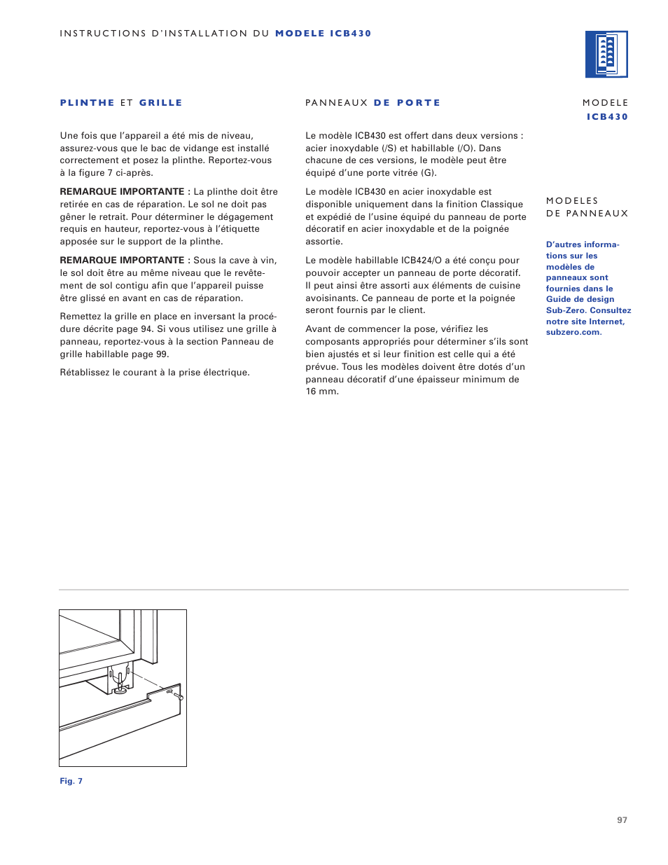 Sub-Zero ICB424 User Manual | Page 97 / 172