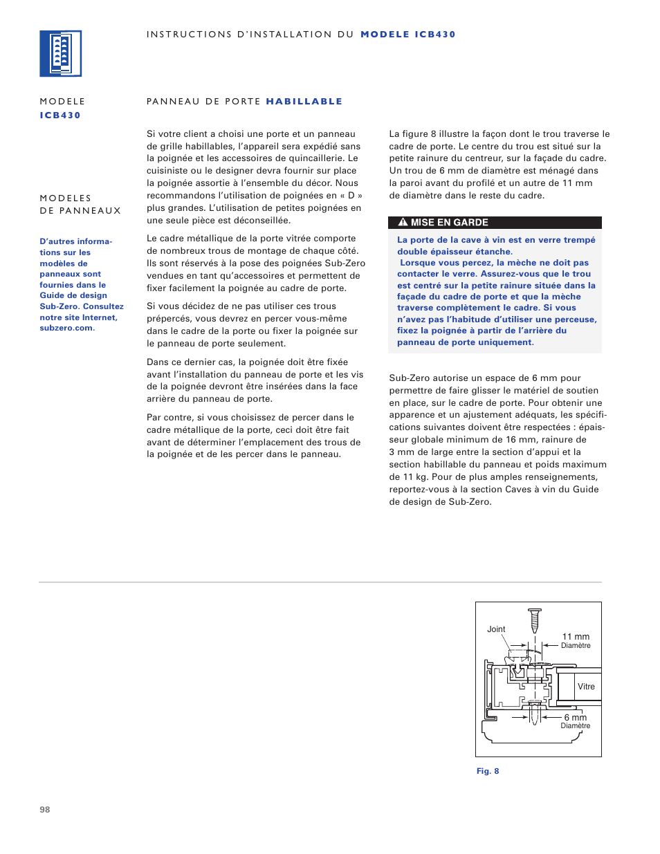 Sub-Zero ICB424 User Manual | Page 98 / 172