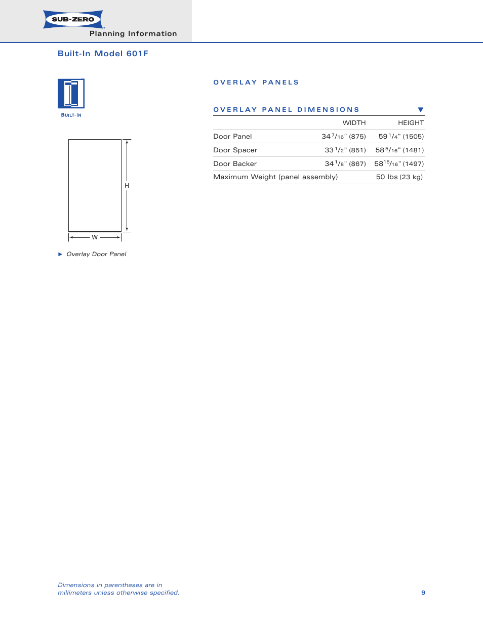 Sub-Zero 601F User Manual | Page 9 / 14