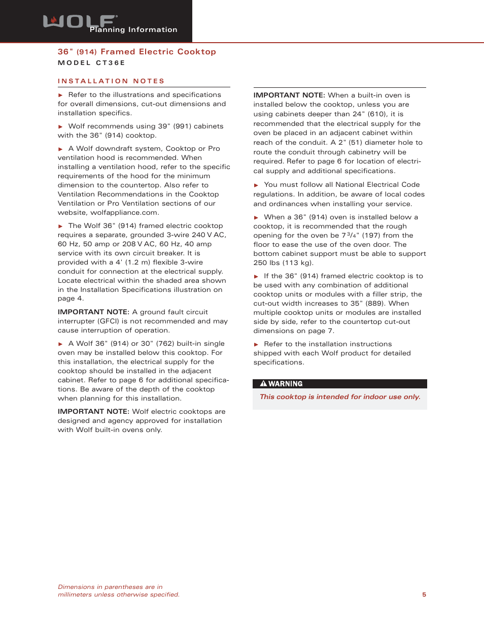 Sub-Zero CT36E User Manual | Page 5 / 7