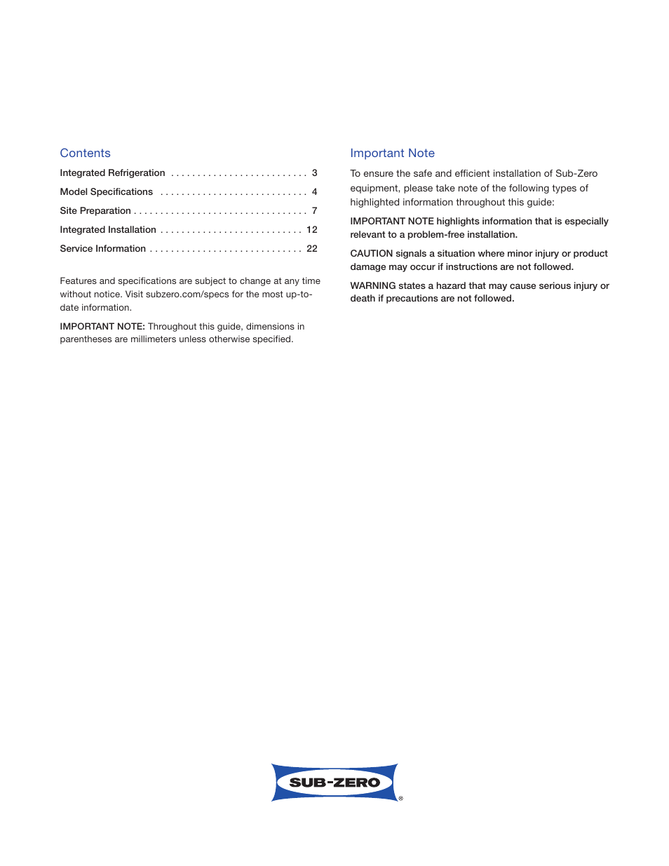 Sub-Zero IC-27FI User Manual | Page 2 / 24