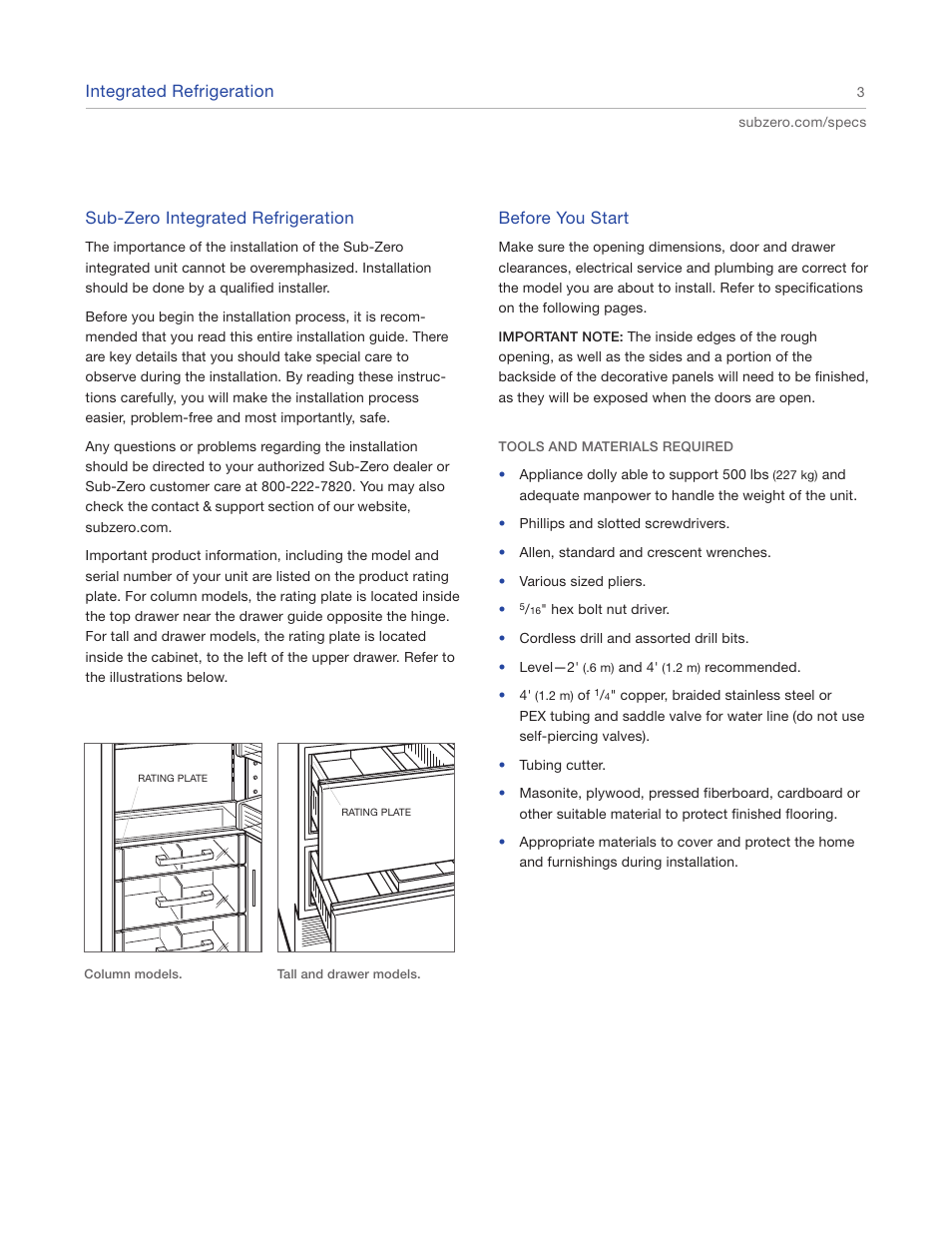 Sub-Zero IC-27FI User Manual | Page 3 / 24