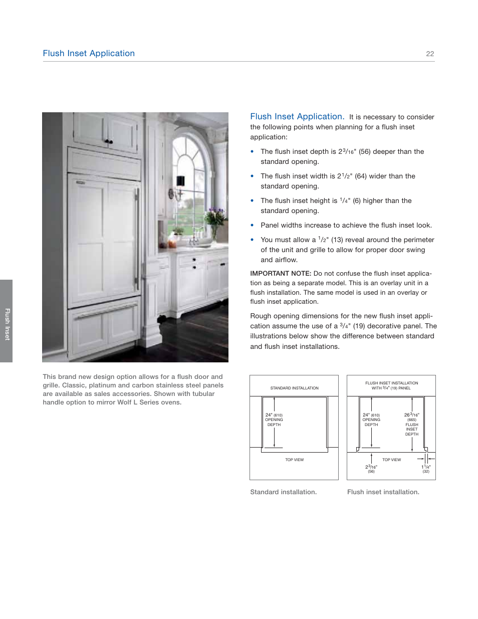 Flush inset application | Sub-Zero 601RG User Manual | Page 22 / 44