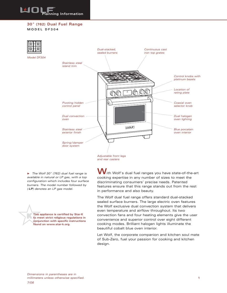 Sub-Zero DF304 User Manual | 5 pages