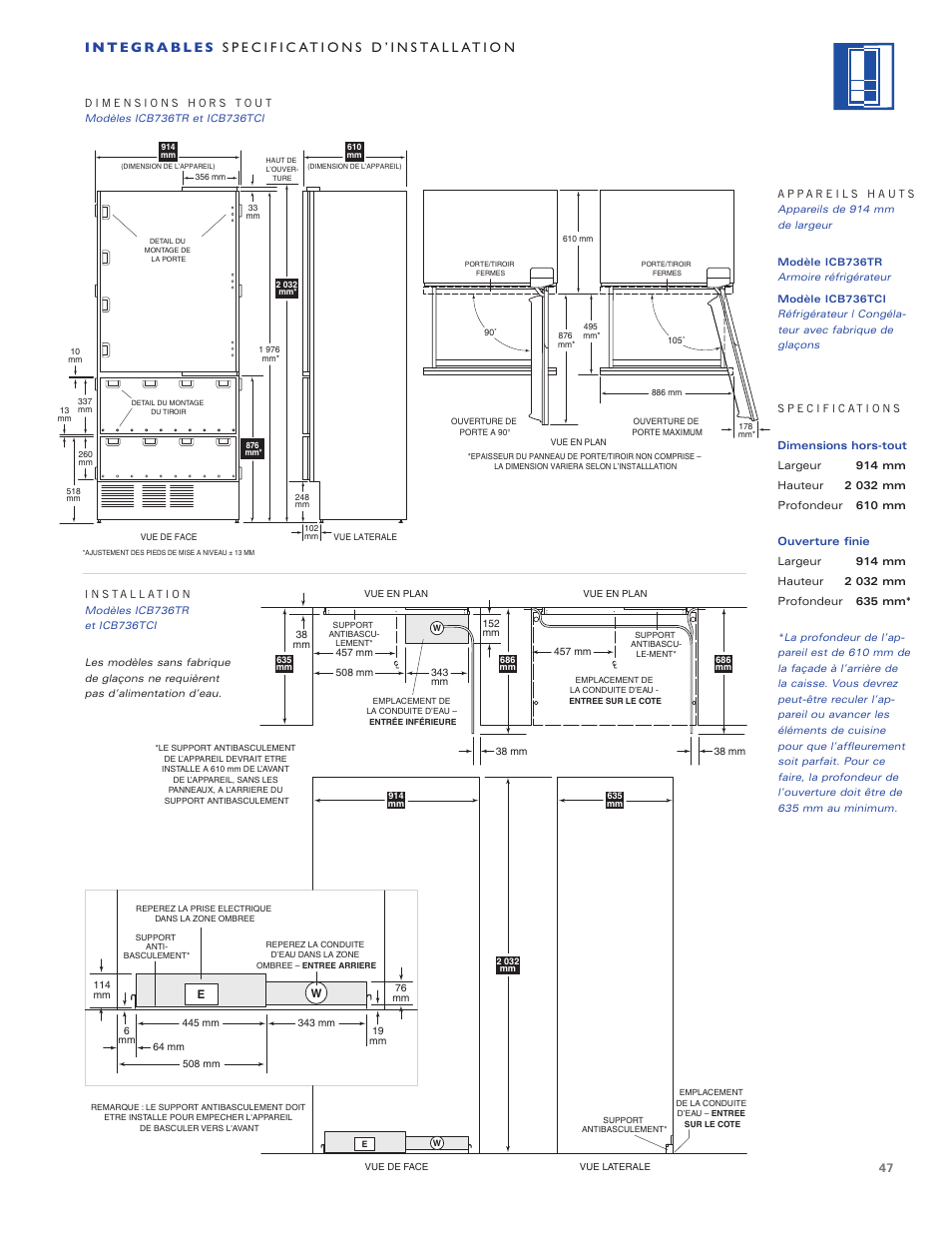 Sub-Zero ICB700TR User Manual | Page 47 / 104