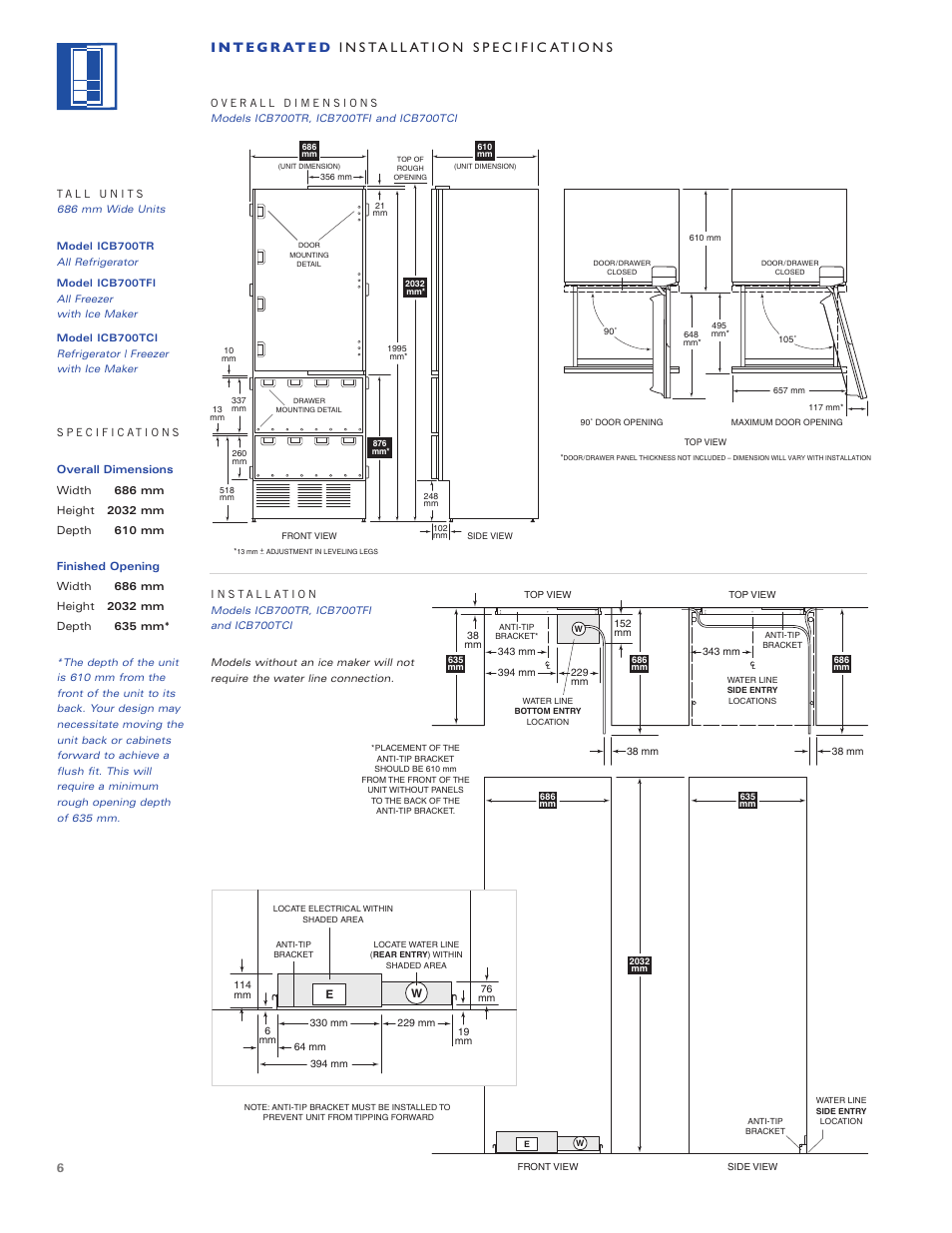 Sub-Zero ICB700TR User Manual | Page 6 / 104