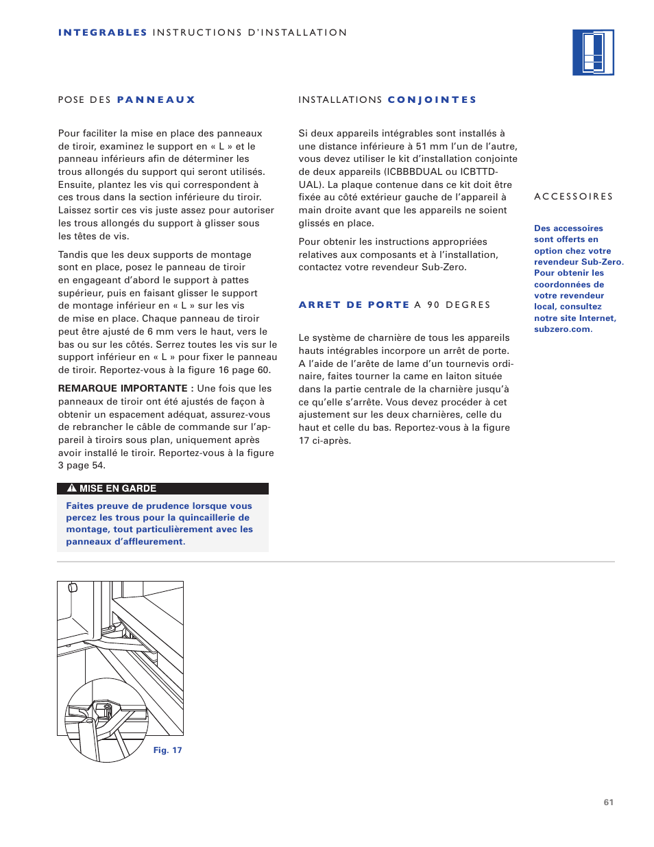 Sub-Zero ICB700TR User Manual | Page 61 / 104