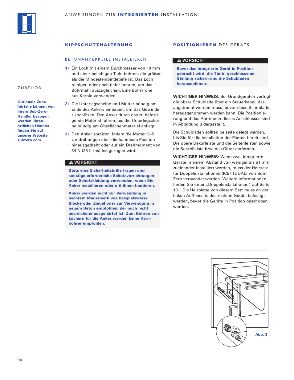 Sub-Zero ICB700TR User Manual | Page 94 / 104