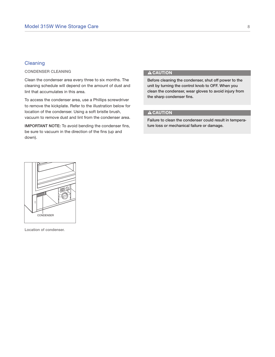 Sub-Zero 315W User Manual | Page 8 / 12