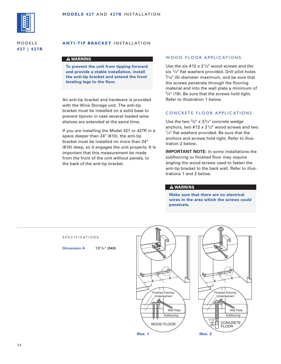 Sub-Zero 424/O User Manual | Page 14 / 36