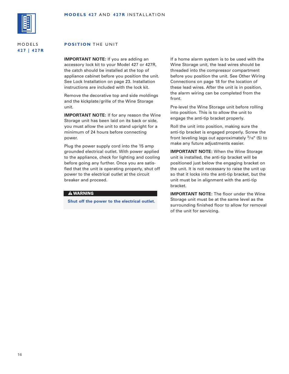 Sub-Zero 424/O User Manual | Page 16 / 36