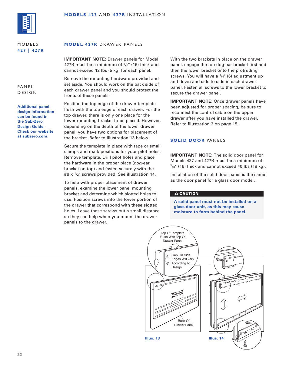 Sub-Zero 424/O User Manual | Page 22 / 36