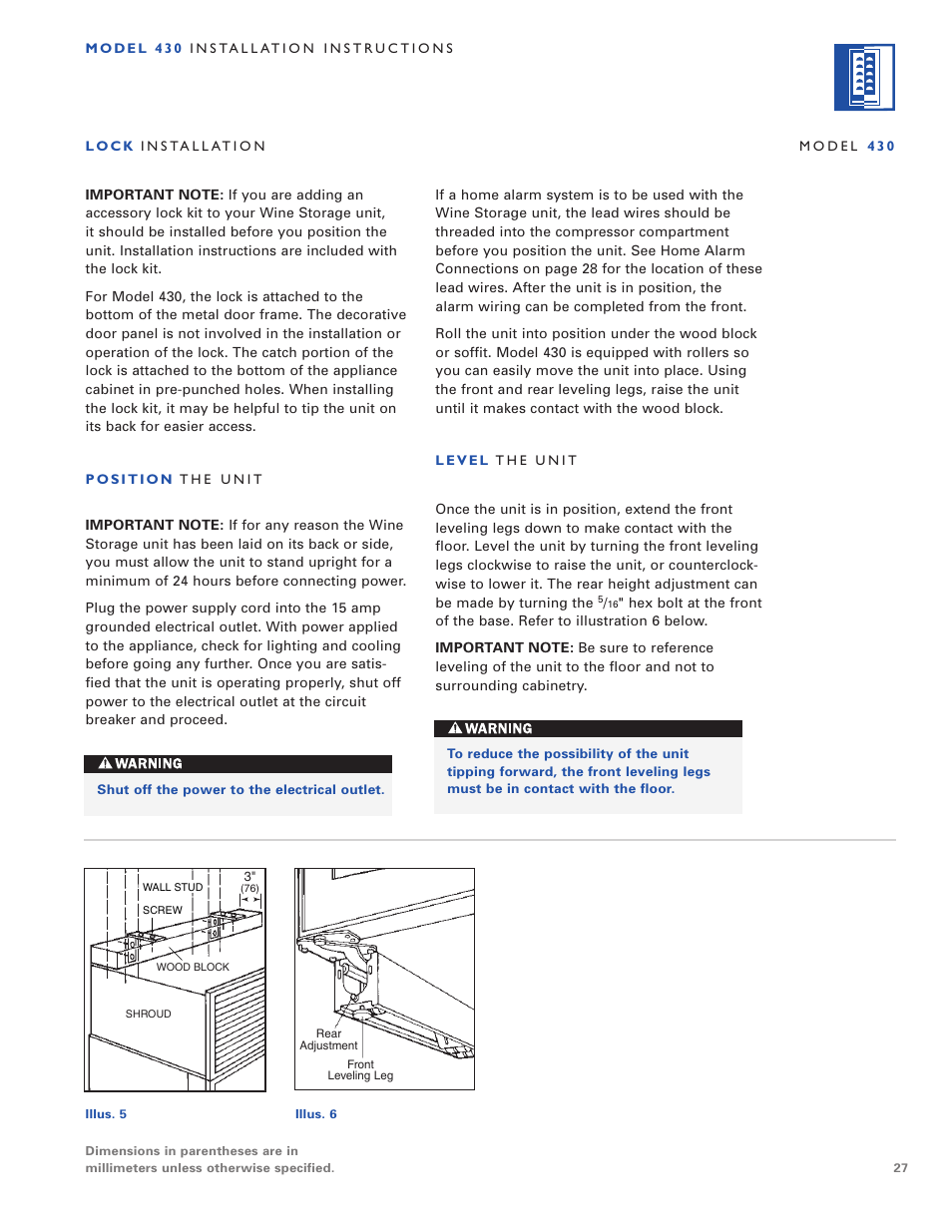 Sub-Zero 424/O User Manual | Page 27 / 36