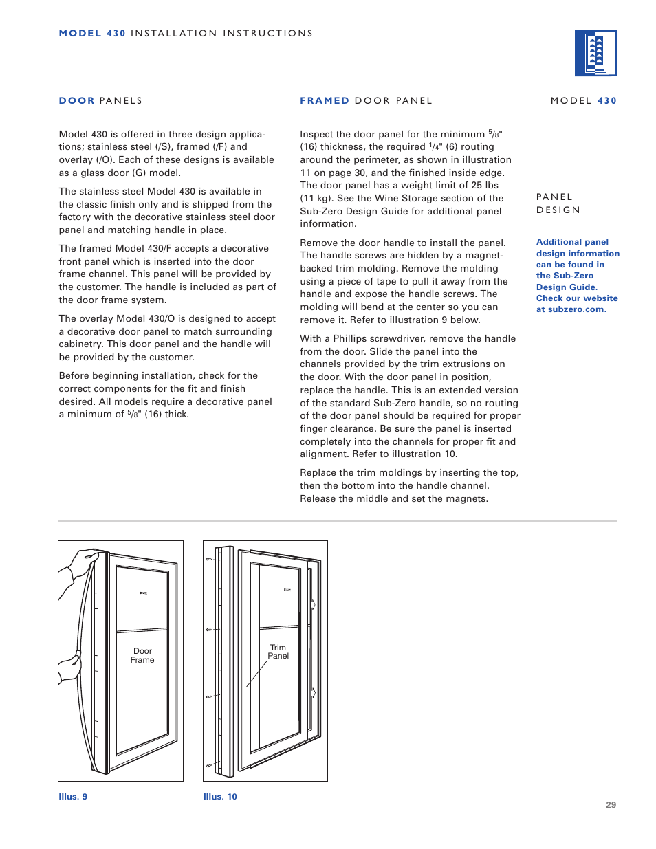 Sub-Zero 424/O User Manual | Page 29 / 36