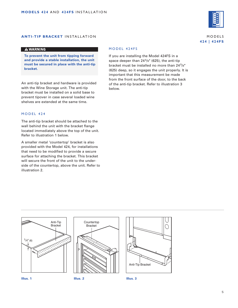 Sub-Zero 424/O User Manual | Page 5 / 36