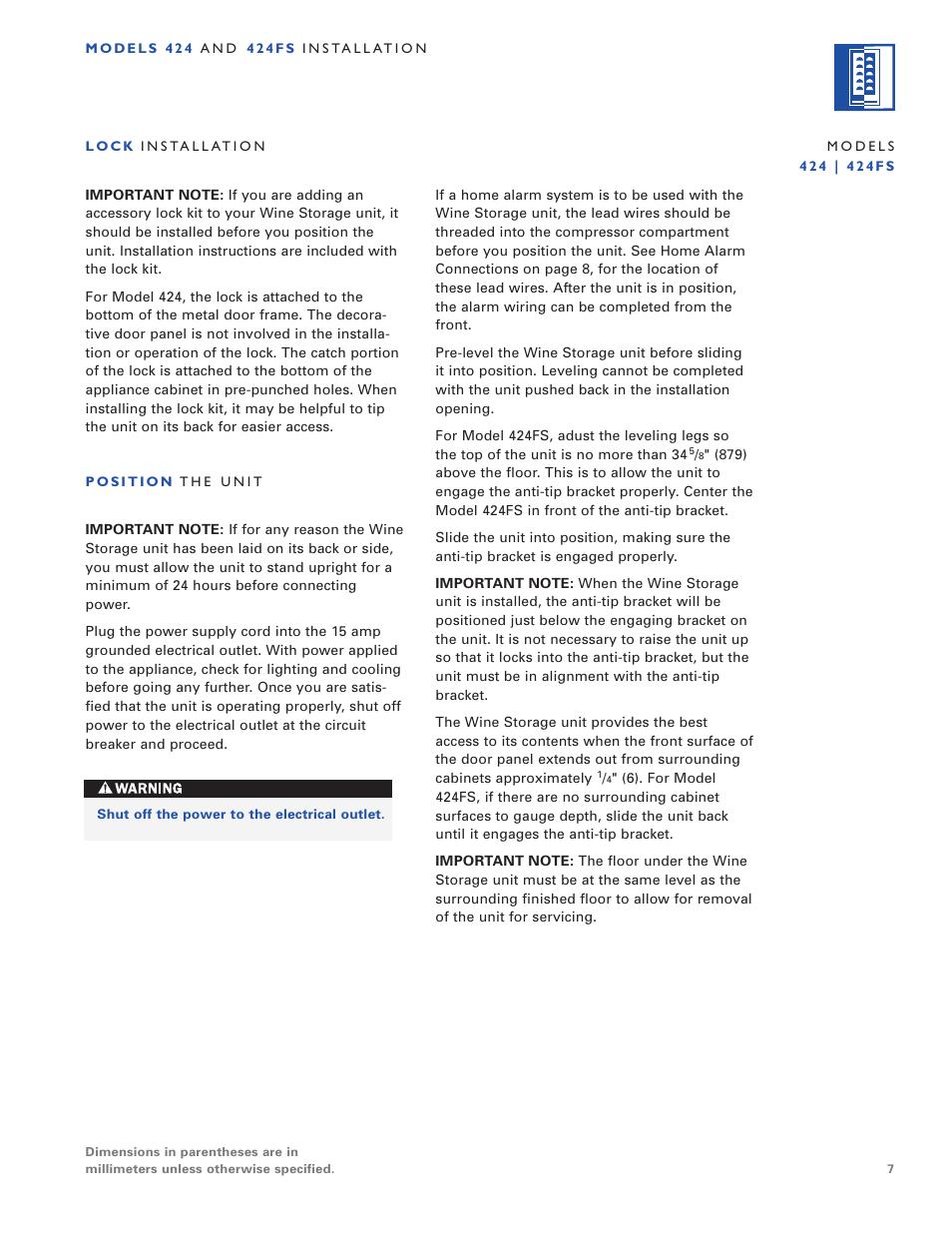 Sub-Zero 424/O User Manual | Page 7 / 36