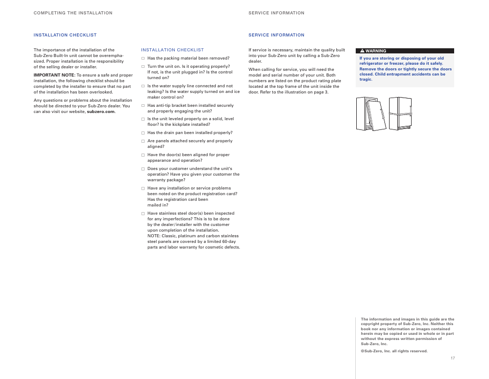 Sub-Zero ICBBI-36RG User Manual | Page 17 / 78