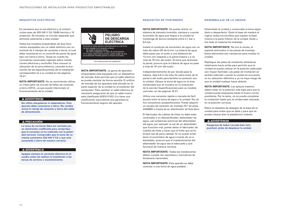Sub-Zero ICBBI-36RG User Manual | Page 22 / 78