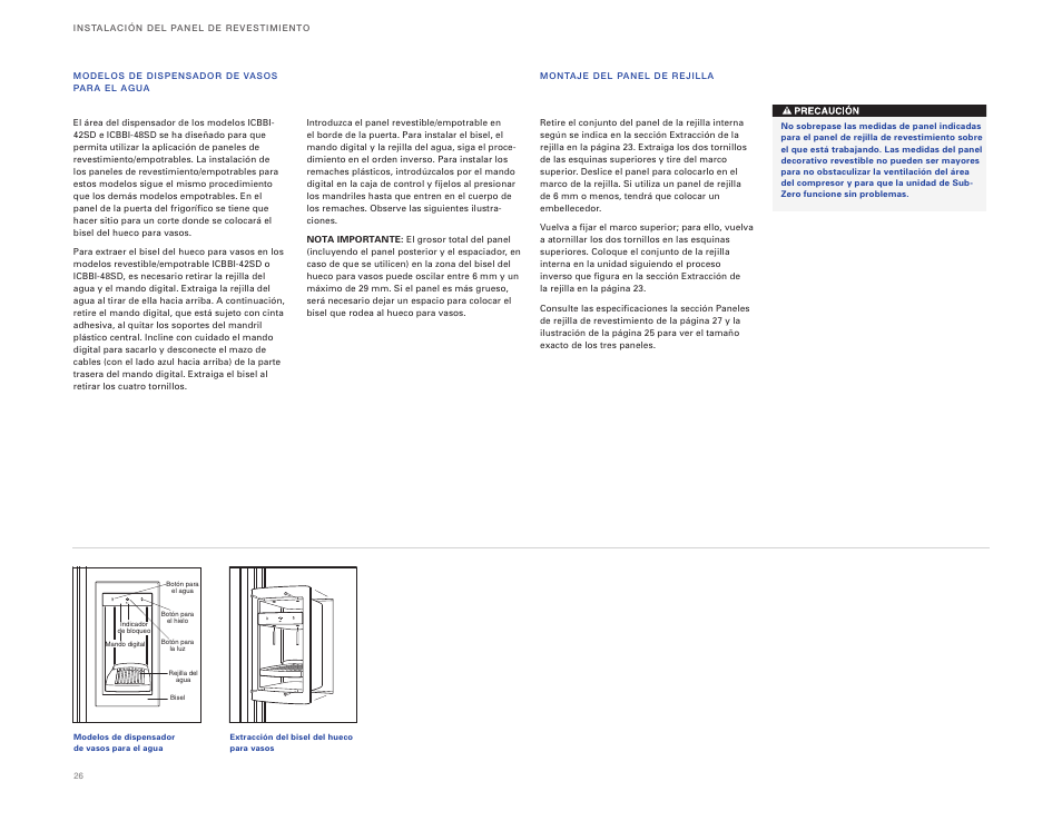 Sub-Zero ICBBI-36RG User Manual | Page 26 / 78
