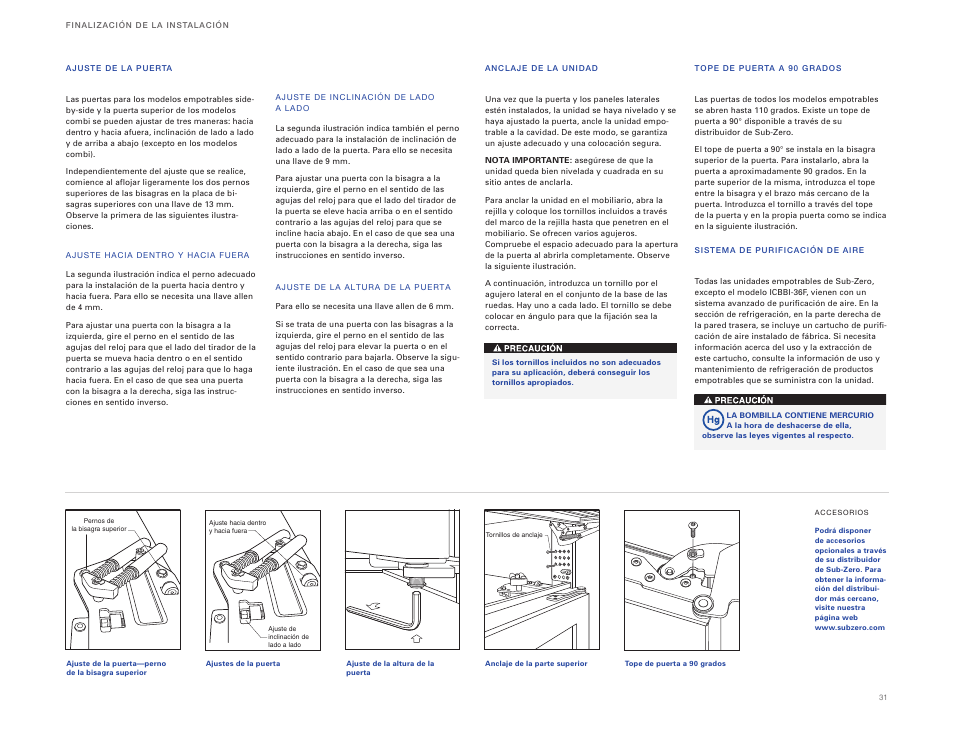 Sub-Zero ICBBI-36RG User Manual | Page 31 / 78