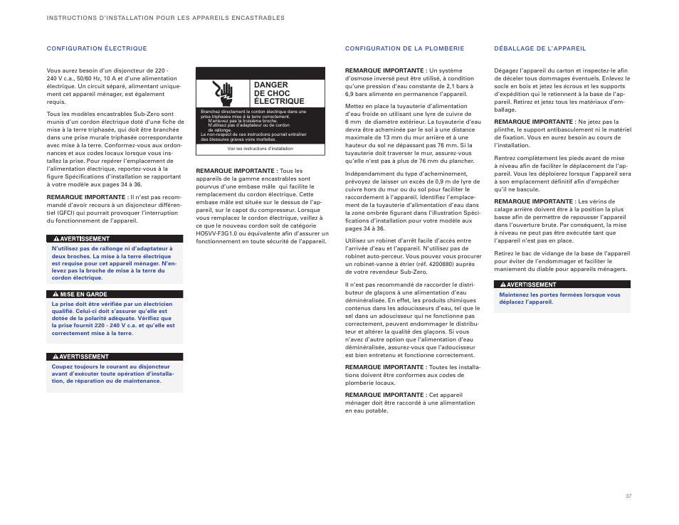 Sub-Zero ICBBI-36RG User Manual | Page 37 / 78