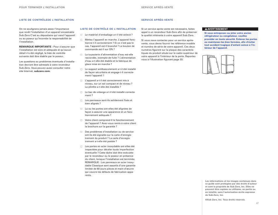 Sub-Zero ICBBI-36RG User Manual | Page 47 / 78