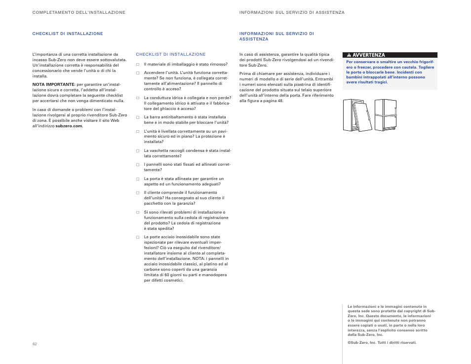 Sub-Zero ICBBI-36RG User Manual | Page 62 / 78