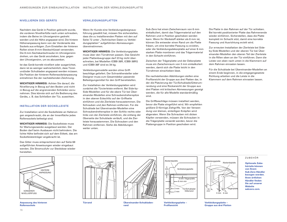 Sub-Zero ICBBI-36RG User Manual | Page 70 / 78