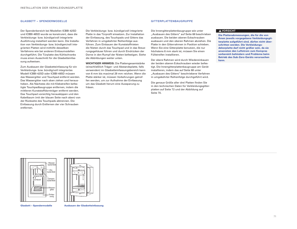 Sub-Zero ICBBI-36RG User Manual | Page 71 / 78