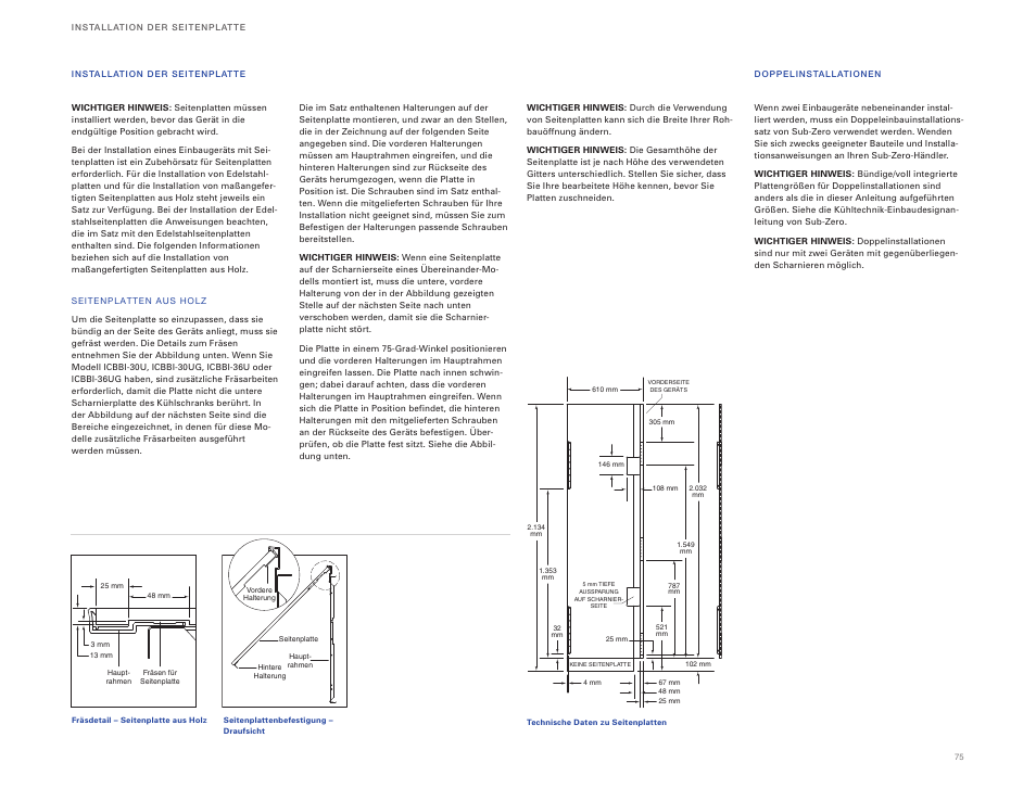 Sub-Zero ICBBI-36RG User Manual | Page 75 / 78